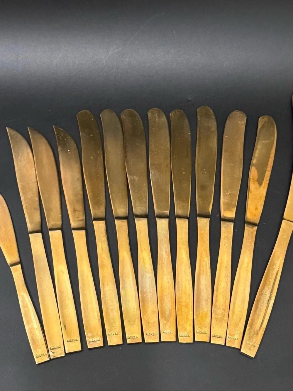 13pcs Vintage NICKEL Brass Thailand Siam Knives